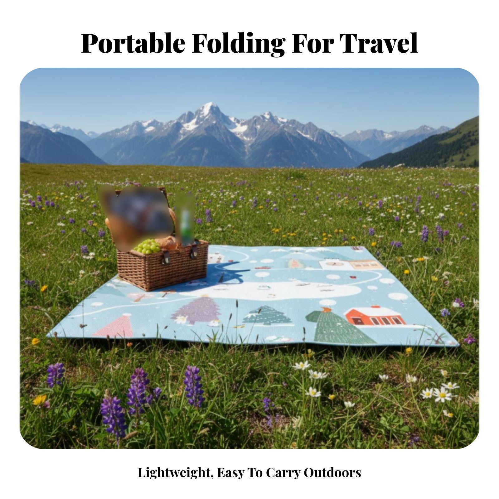 Outdoor Camping Blanket - Camping Dining Mat, Foldable Portable Moisture-Resistant