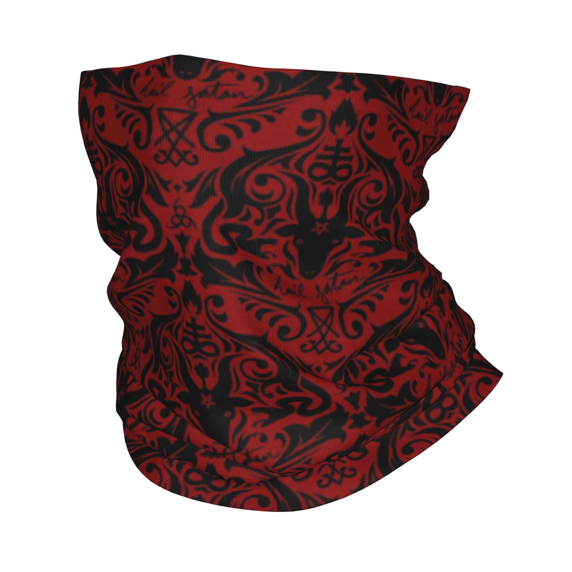 Trekking Gaiters - Baphomet Damask Hail Satan Black Red