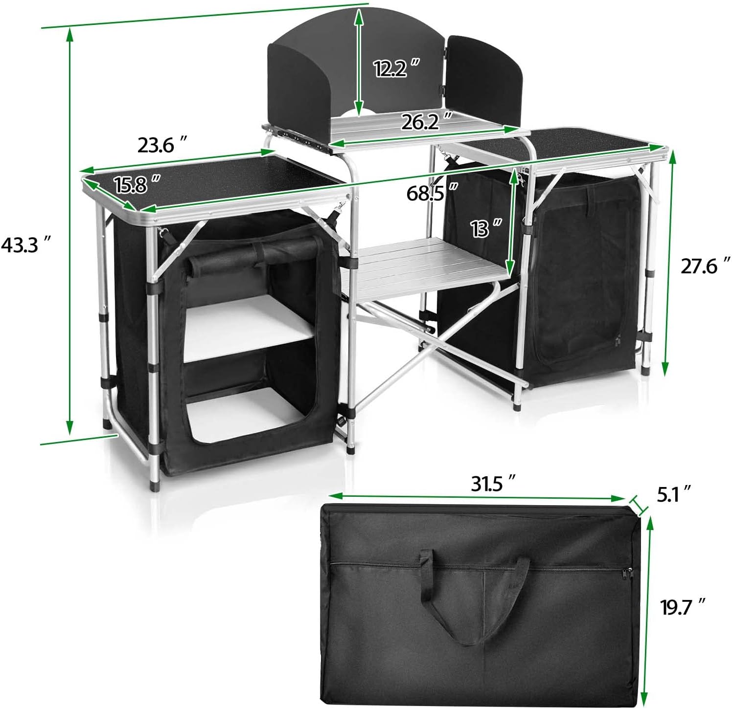 Folding Camping Kitchen Table  - đánh giá và giá Outdoor Camping Cooking Table