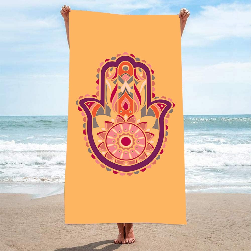 HAMSA Pattern Beach Towel27x55 - đánh giá và giá Outdoor Camping Blanket