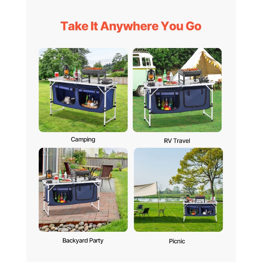 Camping Kitchen Table, Aluminu - đánh giá và giá Outdoor Camping Cooking Table