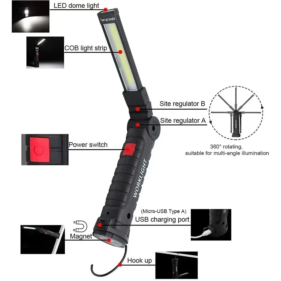 Rechargeable Magnetic Work Lig - đánh giá và giá Outdoor Camping Lantern