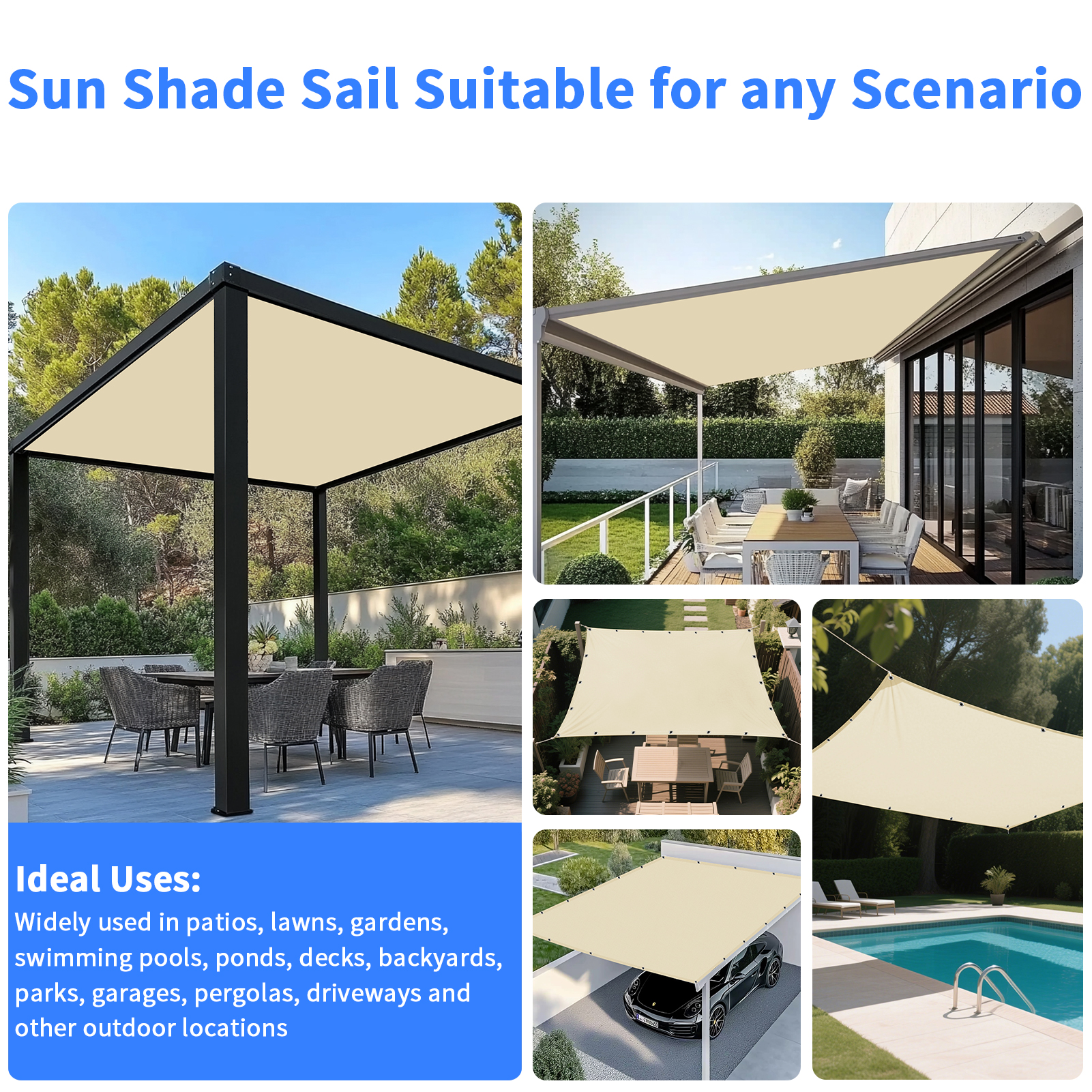 5x4m 4x3m 3x2m Garden Sun Shad - đánh giá và giá Outdoor Camping House