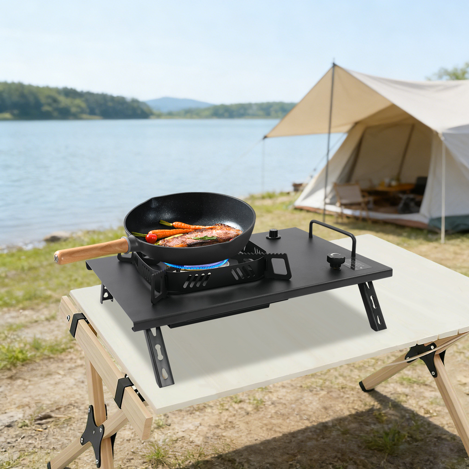 Black Outdoor Gas Stove, Folda - đánh giá và giá Outdoor Camping Gas Stove