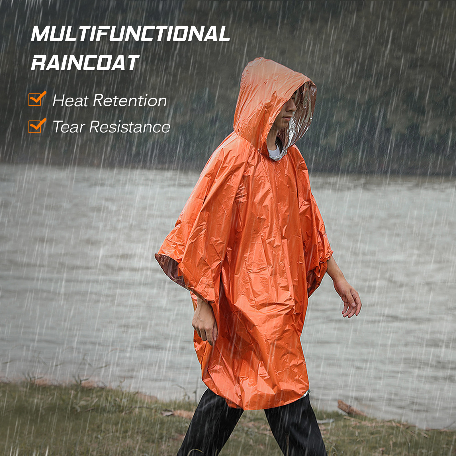 Emergency Rain Poncho Thermal  - đánh giá và giá Outdoor Camping Essential Gear