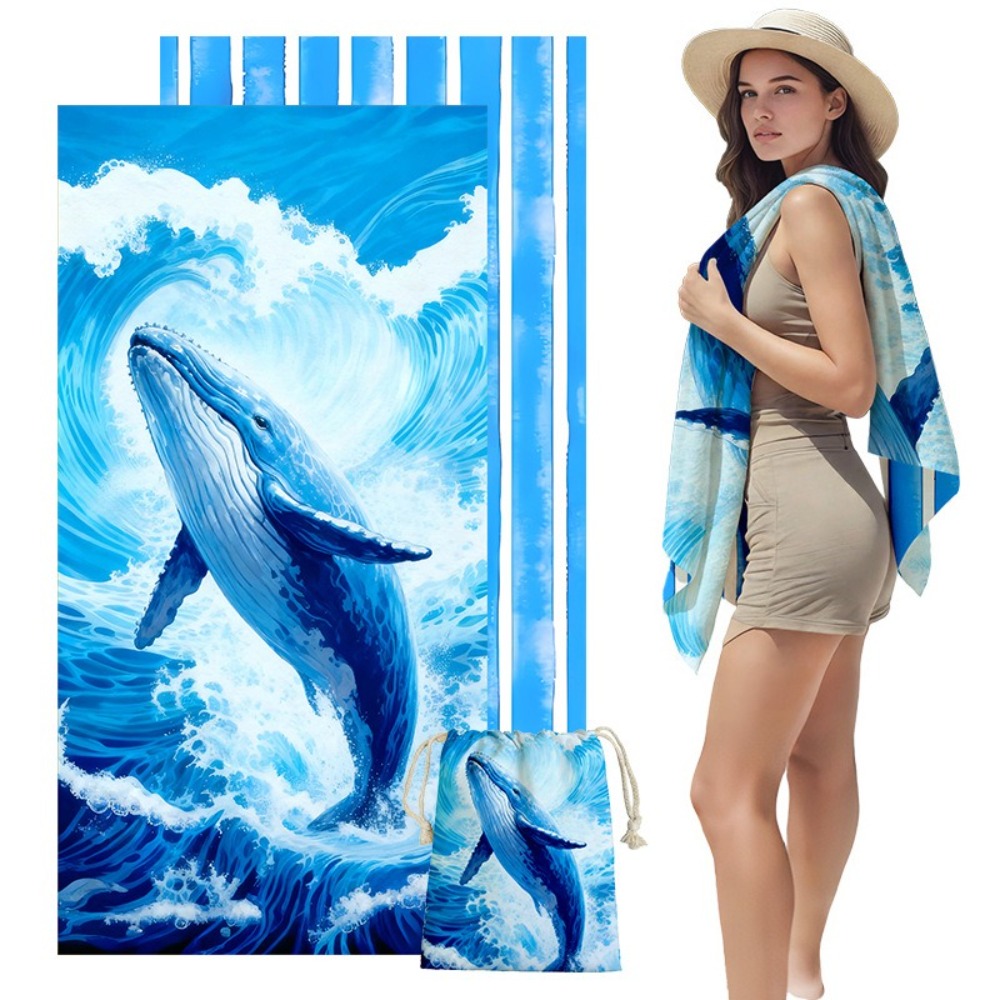 Fish Tail Print Beach Towels a - đánh giá và giá Outdoor Camping Blanket
