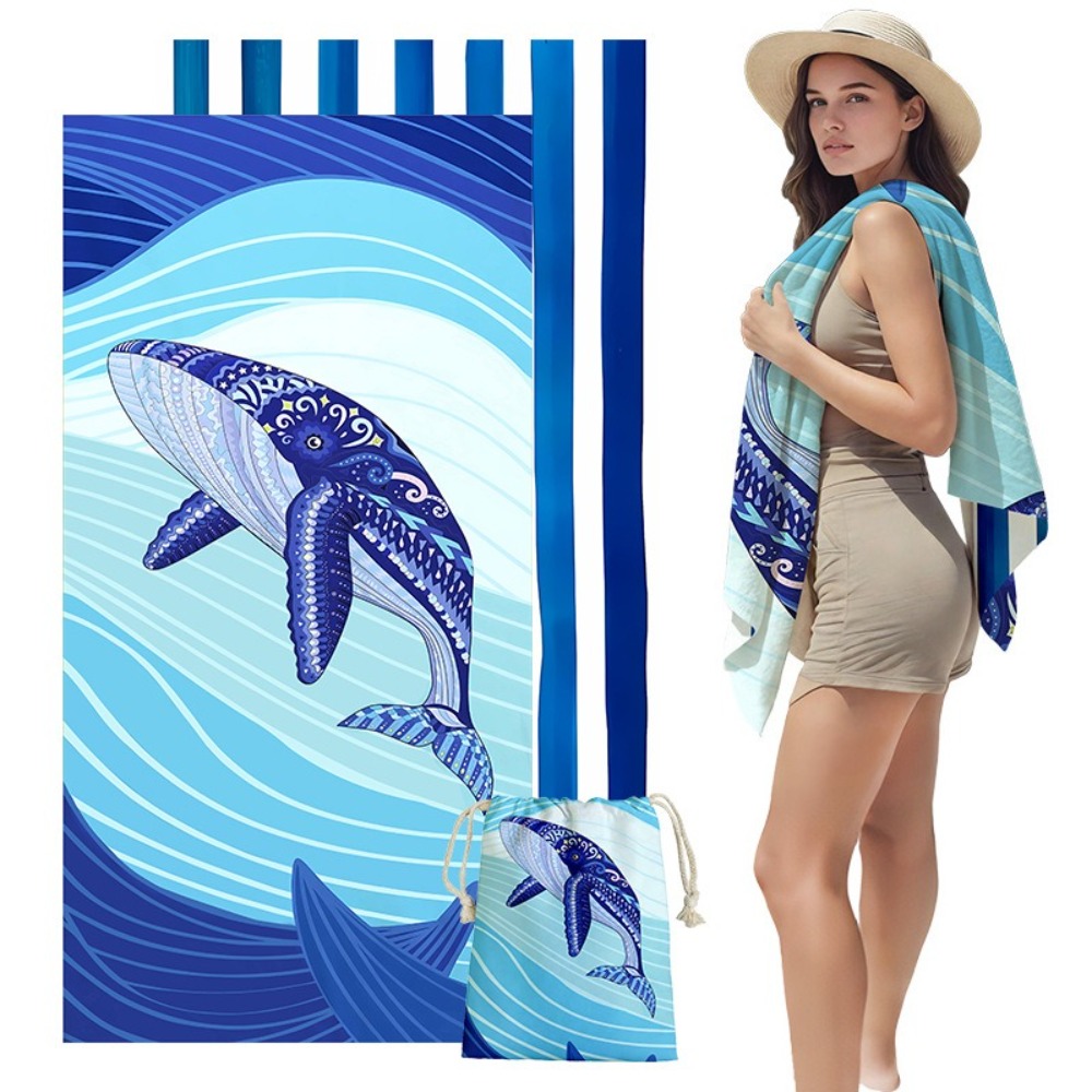 Fish Tail Print Beach Towels a - đánh giá và giá Outdoor Camping Blanket