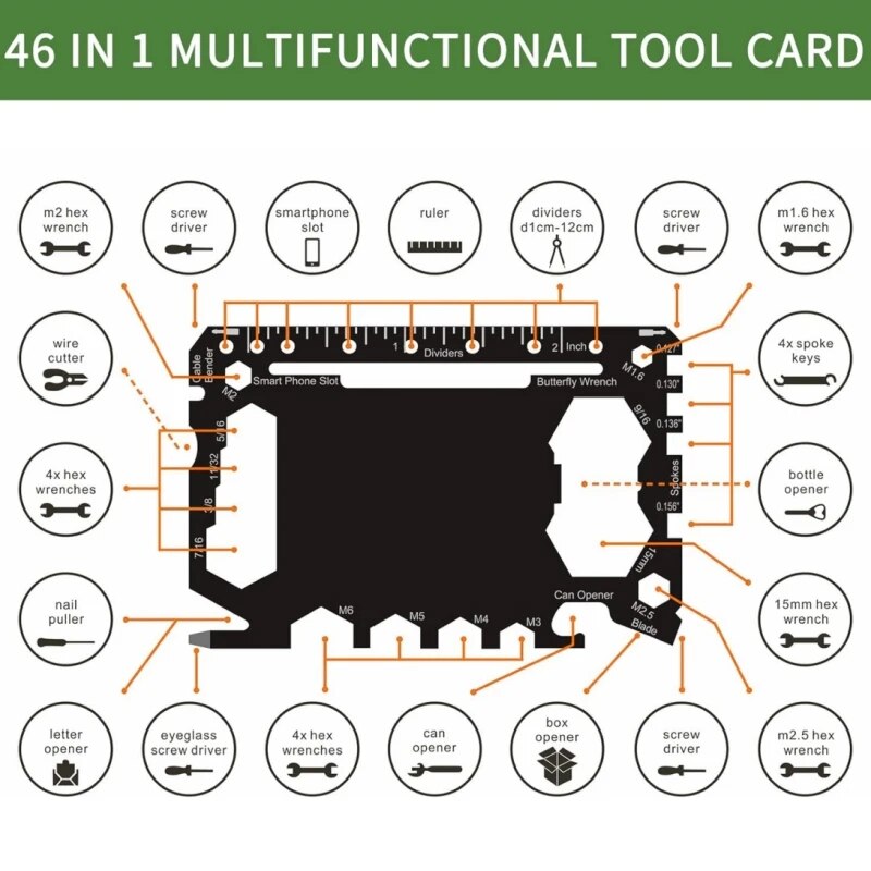 Multi Tool 46 in 1 Credit Card - đánh giá và giá Outdoor Camping Essential Gear