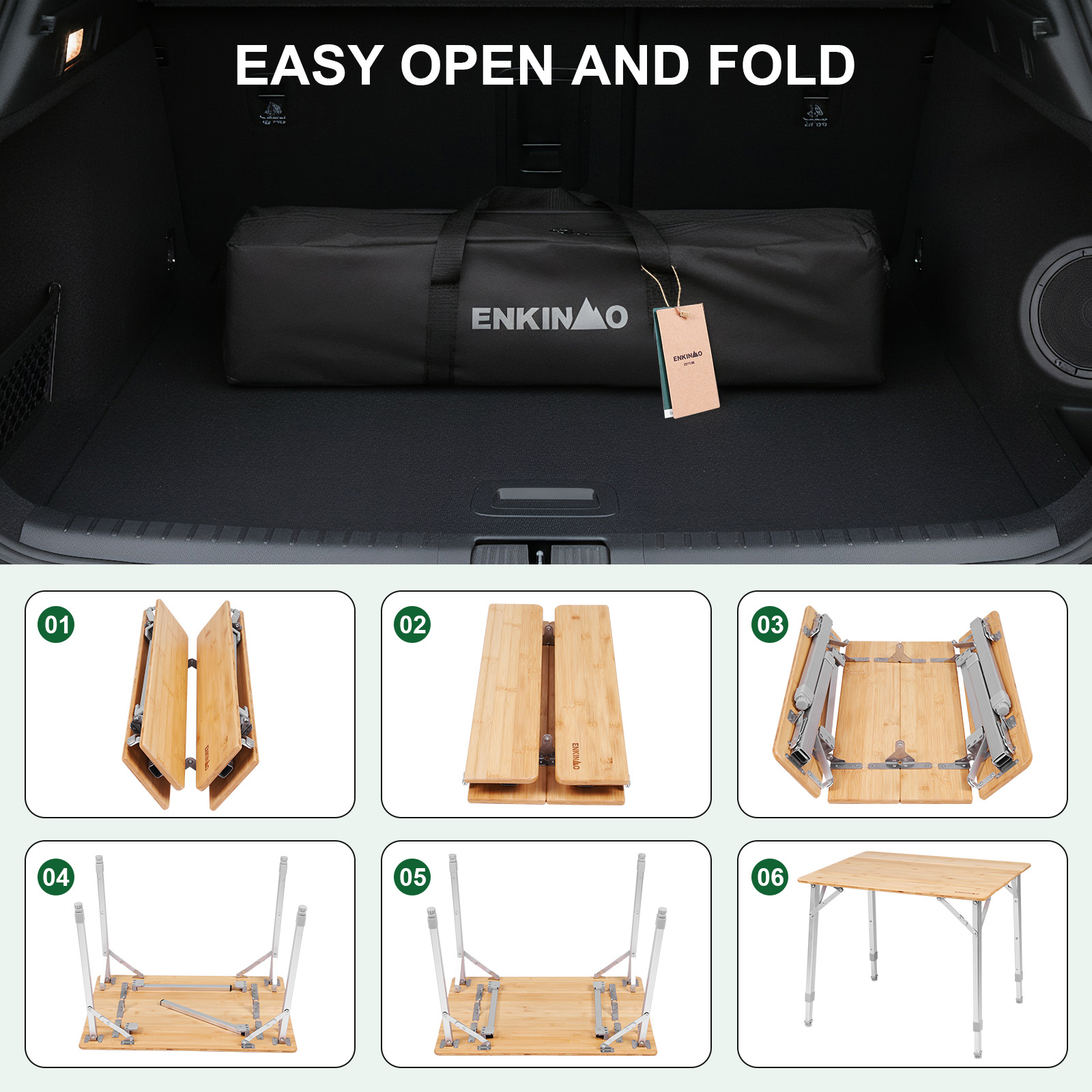 Adjustable Height Bamboo Foldi - đánh giá và giá Outdoor Camping Cooking Table